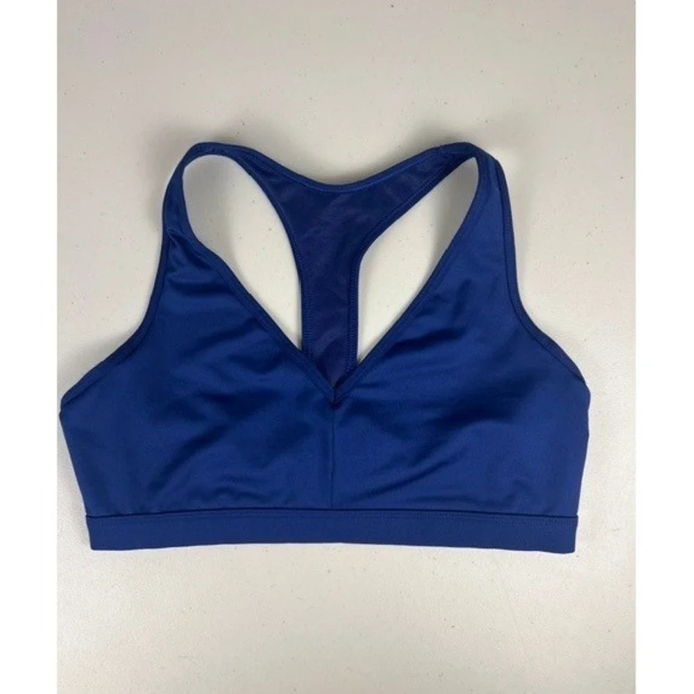 Victoria Sport Royal Blue Racerback Strappy Cage Back Sports Yoga Bra Large L